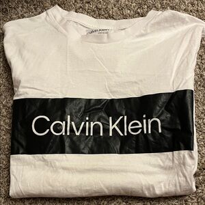 Calvin Klein White Tee with Black Logo
